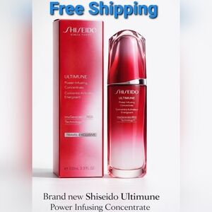 Shiseido Ultimune Serum Bottle in Red and White Ombre